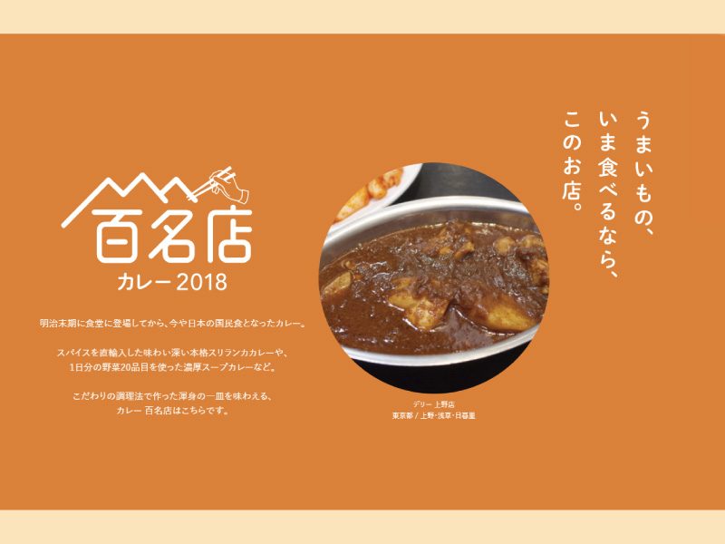 食べログ「カレー百名店」（2018年）に上野店が選ばれました！