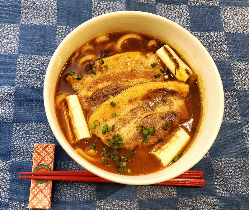 トロトロ豚乗せカレーうどん、試作